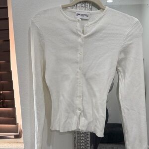 Princess Polly Cream Ribbed Button-Down Shirt
